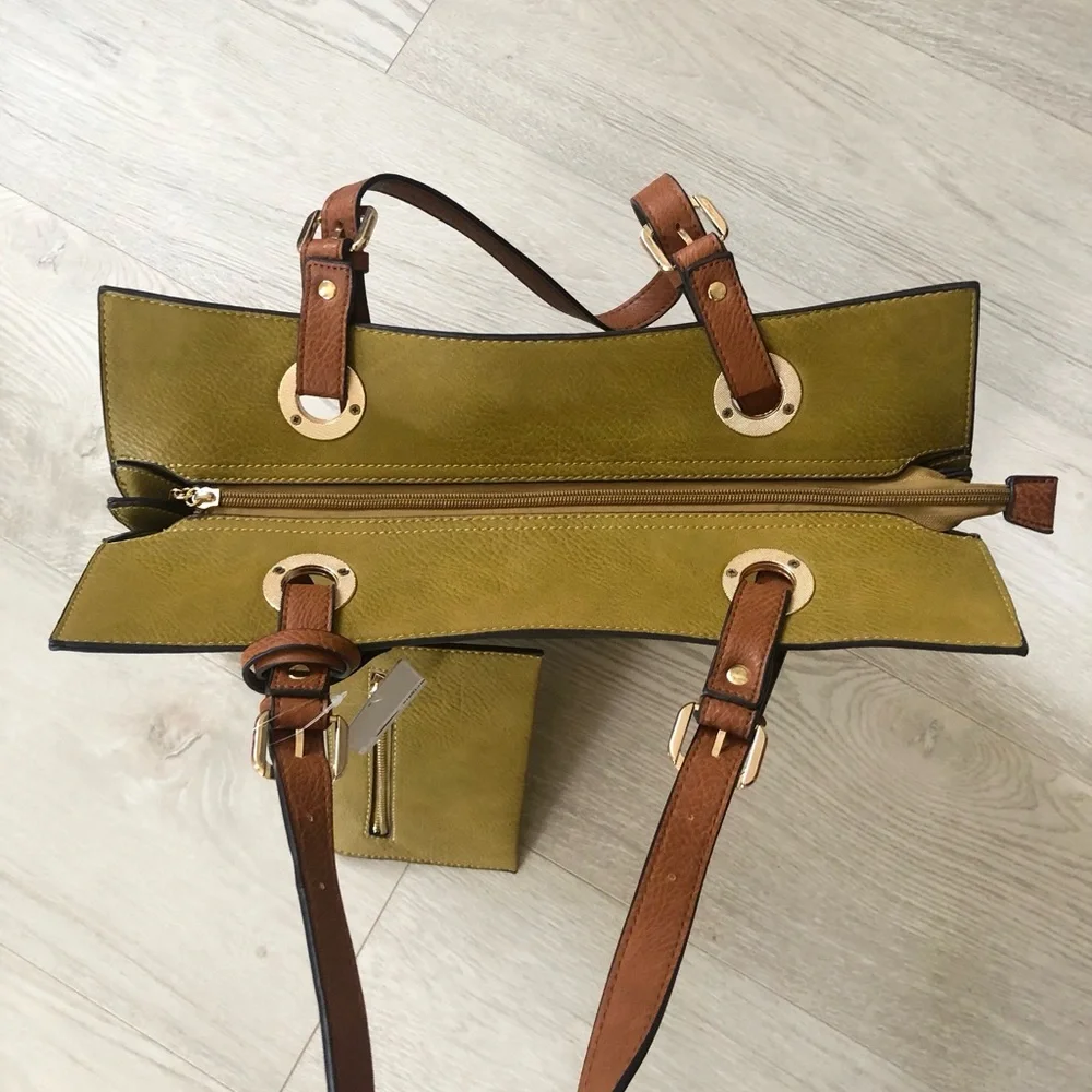 NWT Large Briefcase Work Shoulder Bag Tote with Zip Purse Wallet